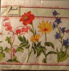 Field Flowers Three Ply Paper Serviettes or Napkins (20)
