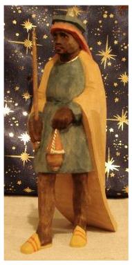 Huggler Nativity Figures: Huggler Swiss Nativity Figures, King Caspar, Walking with Sceptre & Gift available online here