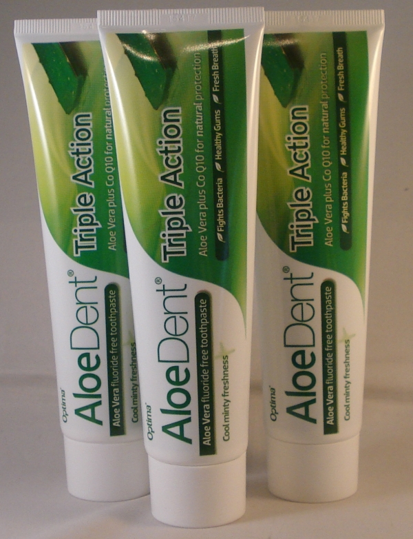 Aloe Pura: Aloe Dent, Aloe Vera Triple Action toothpaste 100ml 3 Tubes available online here