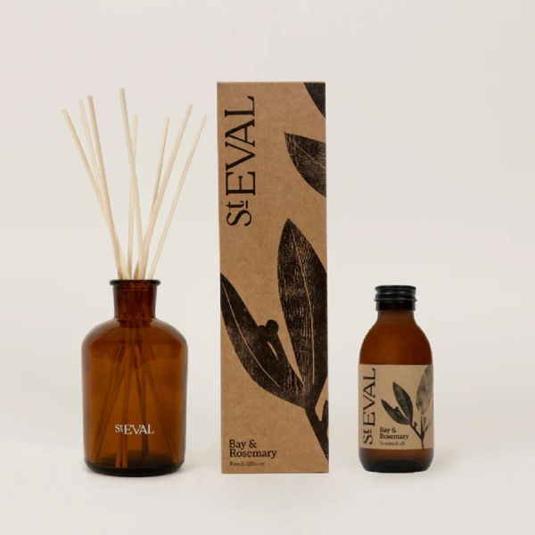 St Eval Candles: Bay and Rosemary Reed Diffusers available online here