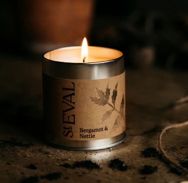 St Eval Candles: Bergamot & Nettle Candle in a Tin available online here