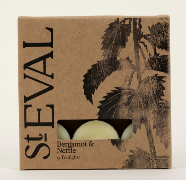 St Eval Candles: Bergamot & Nettle Scented Tealights (9) Two Packs available online here