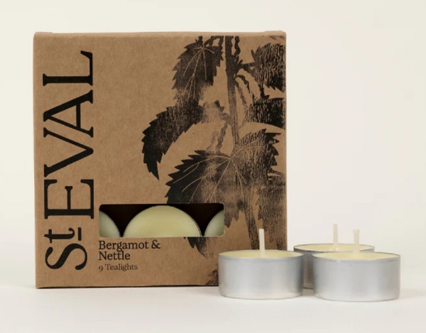 St Eval Candles: Bergamot & Nettle Scented Tealights (9) Two Packs available online here