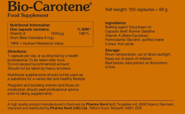 Pharma Nord: Bio-Carotene Capsules (150) available online here