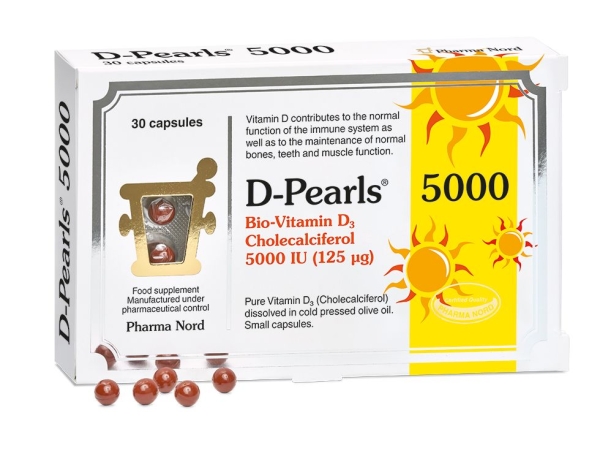 Pharma Nord: Bio-Vitamin D3 5000iu (125ug) D-Pearls (30)  available online here