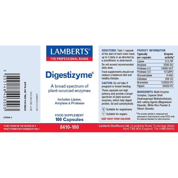 Lamberts Healthcare: Digestizyme Capsules (100)  available online here