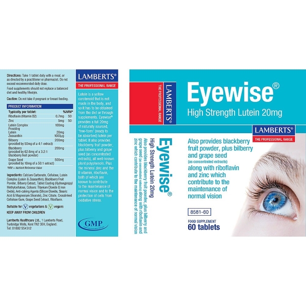 Lamberts Healthcare: Eyewise Tablets (60) available online here