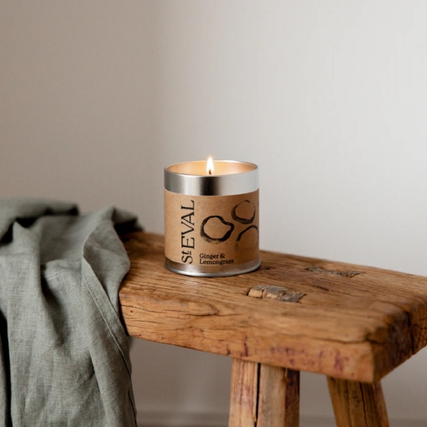 St Eval Candles: Ginger & Lemongrass Scented Candle in a Tin available online here