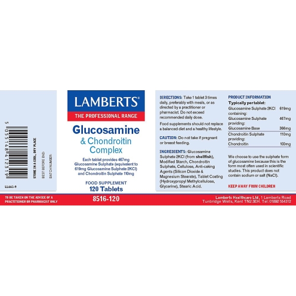 Lamberts Healthcare: Glucosamine & Chondroitin Complex 120 tablets available online here