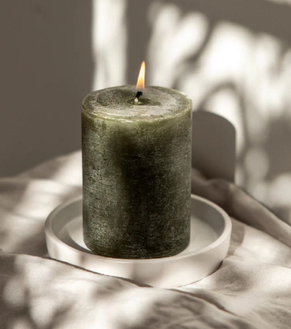 St Eval Candles: Granite & Moss Scented Scented Pillar Candle 4 x 3 available online here