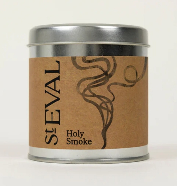 St Eval Candles: Holy Smoke Scented Candle in a Tin available online here