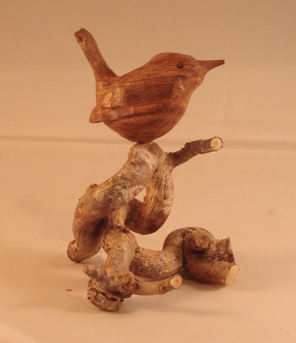 Ralph Williams Wood Carving: Jenny Wren carved out of one piece of Brown Oak  available online here
