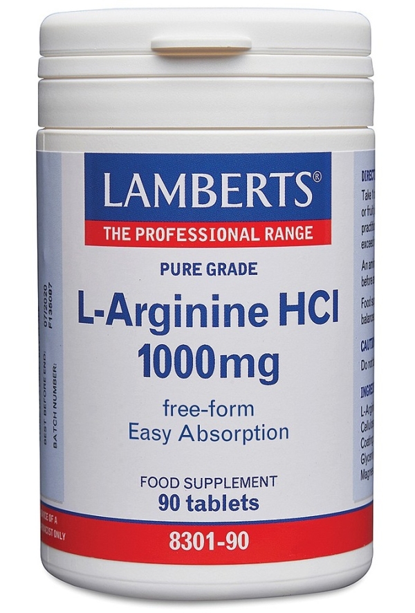 Lamberts Healthcare: L-Arginine HCl 1000mg (90 tablets)  available online here