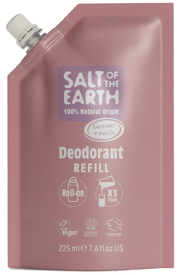 Salt of the Earth: Lavender & Vanilla Roll on Deodorant Refill 225ml available online here