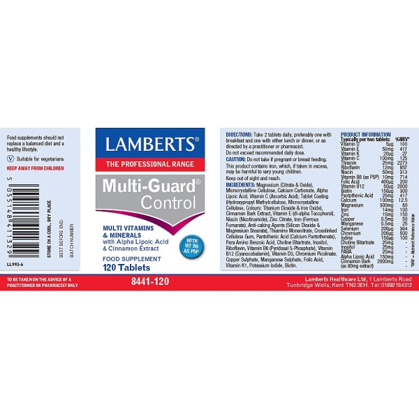 Lamberts Healthcare: Multiguard Control Tablets (120) available online here