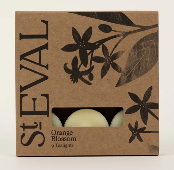 St Eval Candles: Orange Blossom Scented Tealights (9) Two Packs available online here