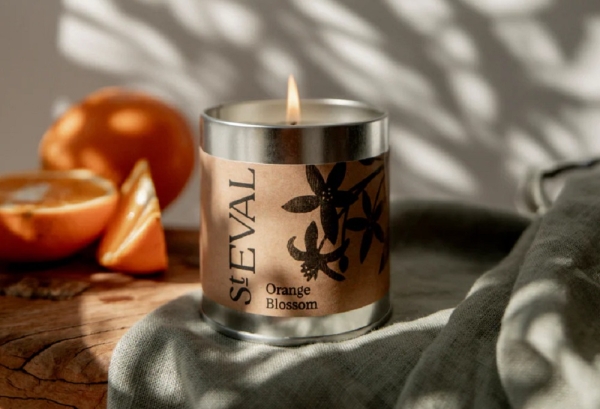 St Eval Candles: Orange Blossom Scented Tin Candle available online here