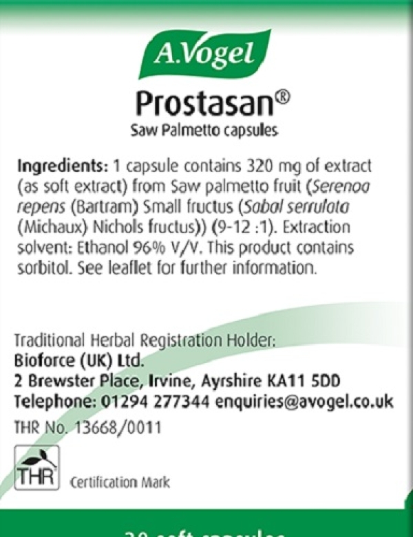 A. Vogel-Bioforce: Prostasan Capsules (30) available online here