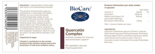 BioCare: Quercetin Complex 90 Capsules available online here