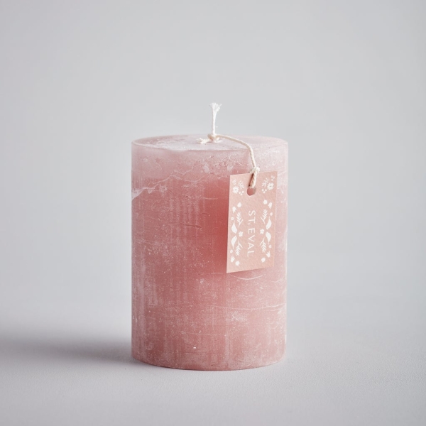 St Eval Candles: Rhubarb Summer Folk Scented Scented Pillar Candle 4 x 3 available online here