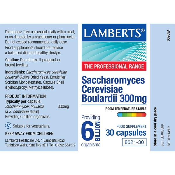 Lamberts Healthcare: Saccharomyces Cerevisiae Boulardii 300mg Capsules (30) available online here
