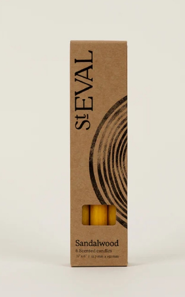 St Eval Candles: Sandalwood Mini Church Candles 6 x 0.5 Inches 2 x 6 available online here