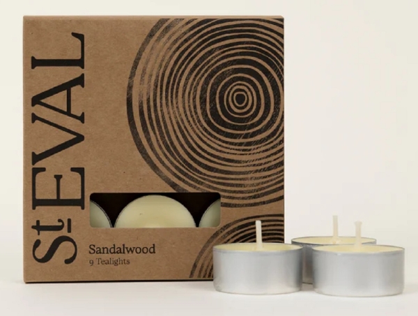 St Eval Candles: Sandalwood Scented Tealights (9) Two Packs available online here