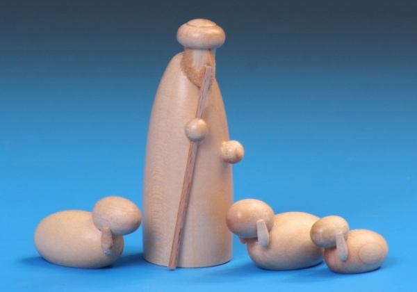 Schalling Wooden Nativities: Schalling Nativity Figures. The Shepherd 6cm Group available online here