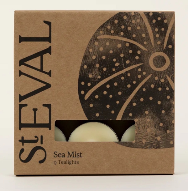 St Eval Candles: Sea Mist Scented Tealights (9) Two Packs available online here