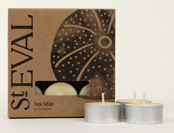 St Eval Candles: Sea Mist Scented Tealights (9) Two Packs available online here