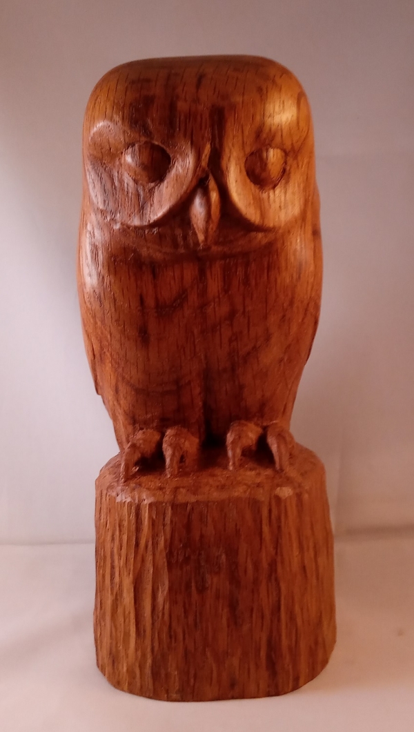 Ralph Williams Wood Carving: Tawny Owl carved in Brown English Oak available online here