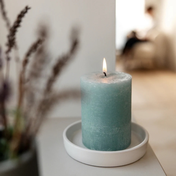 St Eval Candles: Tranquillity Scented Scented Pillar Candle 4 x 3 available online here