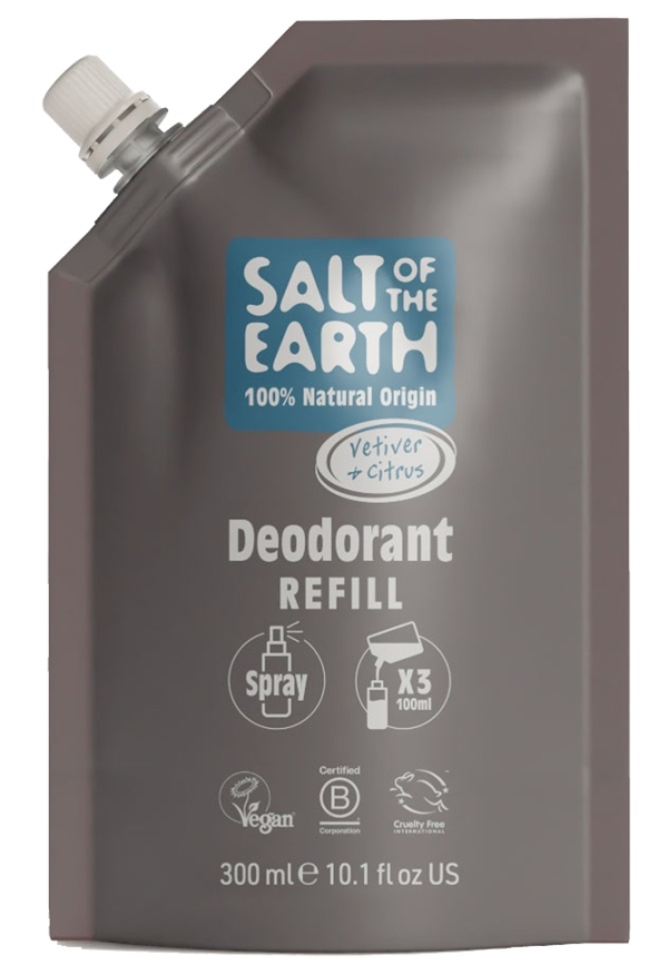 Salt of the Earth: Vetiver & Citrus Deodorant Spray Refill 300ml available online here