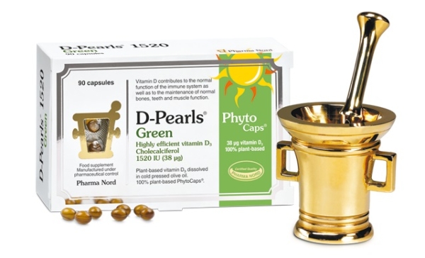 Pharma Nord: Vitamin D3 1520iu Vegan D-Pearls Green (90) available online here