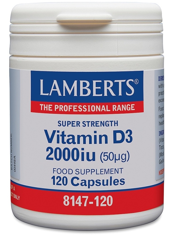 Lamberts Healthcare: Vitamin D3 2000iu (50ug) Capsules (120)  available online here
