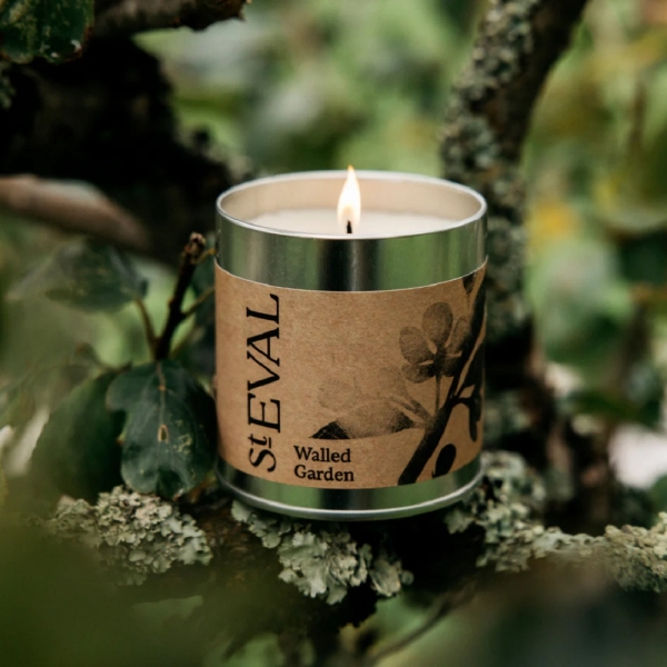 St Eval Candles: Walled Garden Scented Candle in a Tin available online here