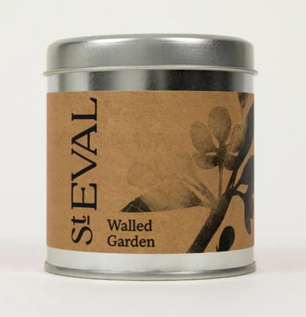 St Eval Candles: Walled Garden Scented Candle in a Tin available online here