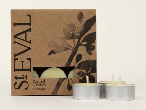 St Eval Candles: Walled Garden Scented Tealights (9) Two Packs available online here