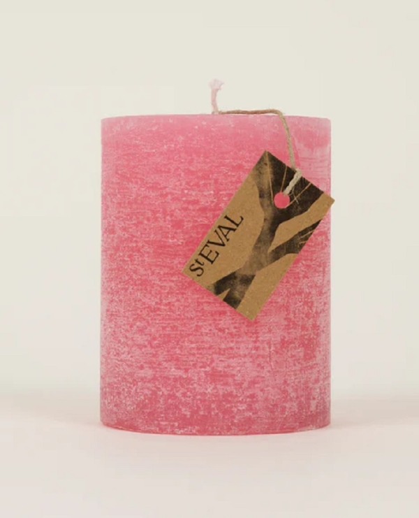 St Eval Candles: Wild Rhubarb Scented Scented Pillar Candle 4 x 3 available online here