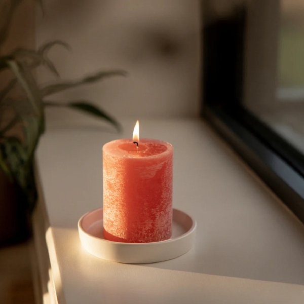 St Eval Candles: Wild Rhubarb Scented Scented Pillar Candle 4 x 3 available online here