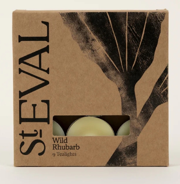 St Eval Candles: Wild Rhubarb Scented Tealights (9) Two Packs available online here