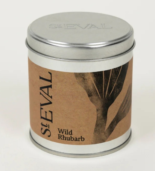 St Eval Candles: Wild Rhubarb Scented Tin Candle available online here