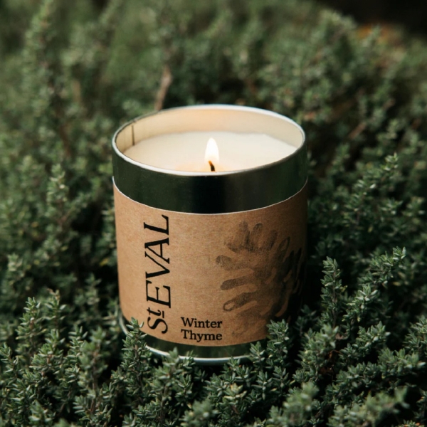 St Eval Candles: Winter Thyme scented Candle in a Tin available online here