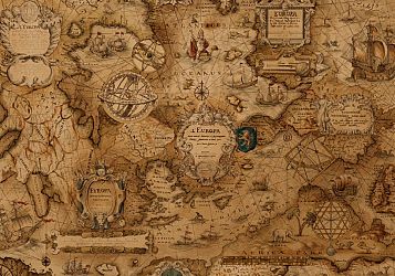 Gift Wrapping Paper. Large Size 1m x 0.7m. Maps Design x two