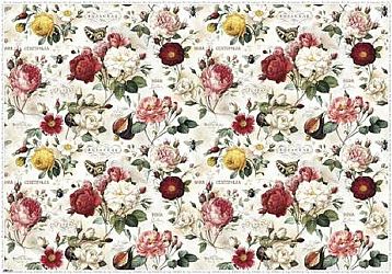 Gift Wrapping Paper. Large Size 1m x 0.7m. Roses Design x two