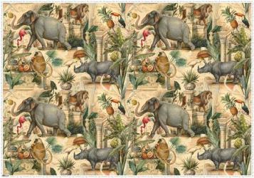 Gift Wrapping Paper. Large Size 1m x 0.7m. Wild Animals Design x two