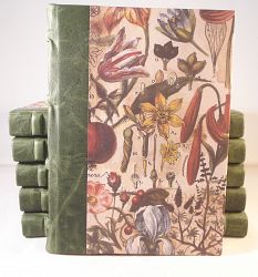 Leather Spined address book with Botanical Plants Design