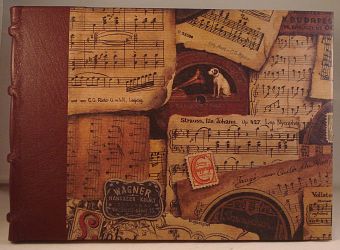 Leather Spined Music Book with blank lined pages.
