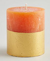 Orange & Cinnamon Scented Gold Dipped Pillar Candle 