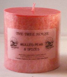 Organic Palm Oil Candle (7.5cm x 7.5cm) Mulled Pear & Spices Scented